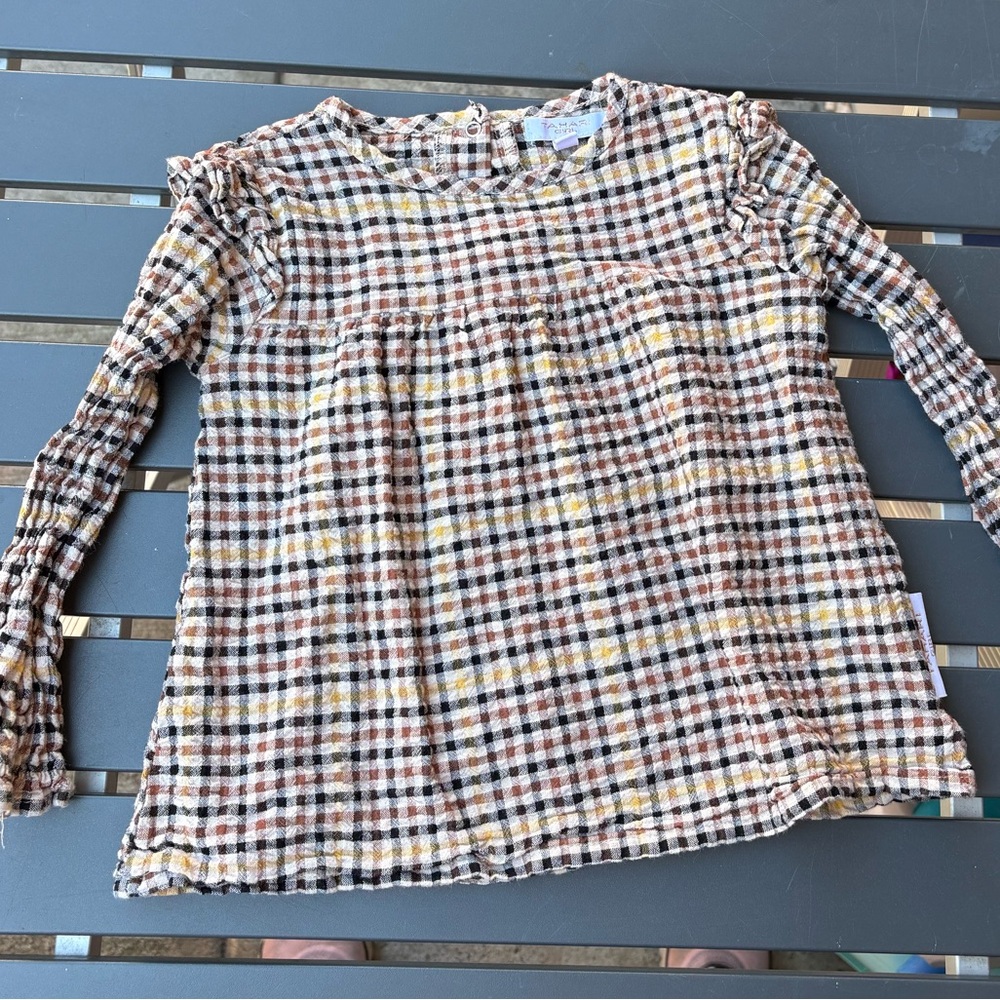 Tahari girl plaid gingham top